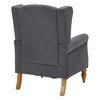 Gulches Retro Wing Back Accent Chair Polyester Upholstery Gray Rubberwood Frame 27.56x28.74x37.40 inches for Living Room Bedroom Study Office - 4 of 4