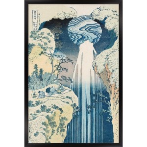 Trends International The Amida Waterfall in the Far Reaches of the Kisokaido Road Framed Wall Poster Prints - 1 of 4