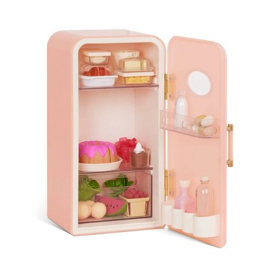 Our Generation Perfectly Fresh Mini Fridge & Play Food Accessory Set for 18" Dolls