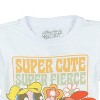 Seven Times Six Powerpuff Girls Shirt Girl's Super Cute Fierce Floral Short Sleeve Top White - 4 of 4