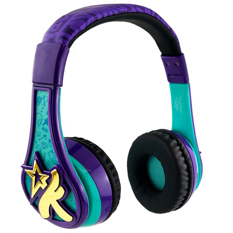eKids Karmas World Bluetooth Headphones for Kids, Over Ear Headphones with Microphone - Purple (KW-B52.EXv22), 1 of 6