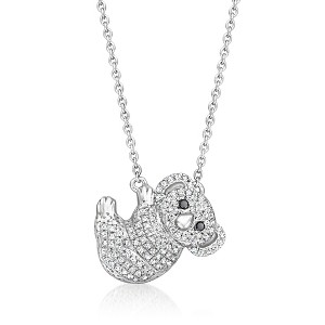 Ross-Simons 0.25 ct. t.w. Black and White Diamond Koala Necklace in Sterling Silver Size 16 - 1 of 3