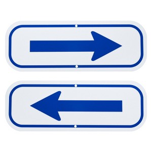 Unique Bargains Aluminum Reflective Outdoor Lawn Arrow Sign 1 Pc - 1 of 4