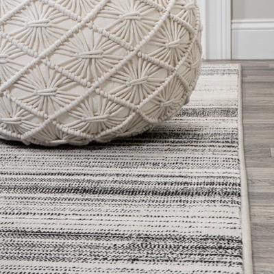 Austin Gradient Striped Gray and Black 5 x 8 Area Rug