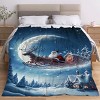 Lomsoe Christmas Santa Claus Print Flannel Blanket - All Seasons Soft and Warm Perfect for Living Room Decor, Sofa, Bed, Travel - 4 of 4