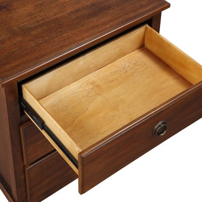 Cambridge Brown Acacia Veneer 3-Drawer Nightstand