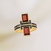 Ross-Simons 2.40 ct. t.w. Burgundy Garnet and .10 ct. t.w. Black Spinel Ring in 18kt Gold Over Sterling - 4 of 4