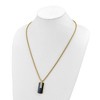 Chisel Stainless Steel Black and Yellow IP-plated with Cubic Zirconia Dog Tag on a 24" Box Chain Necklace - 4 of 4