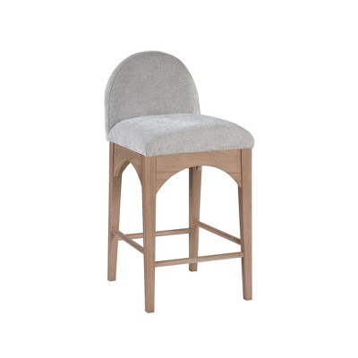 Meridian Furniture,Waldorf Grey Chenille Fabric Stool