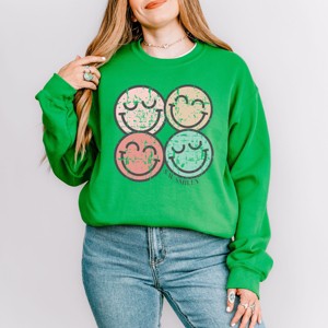 Simply Sage Market S.W.Smiley Smiley Face Grunge Sweatshirt - 1 of 4