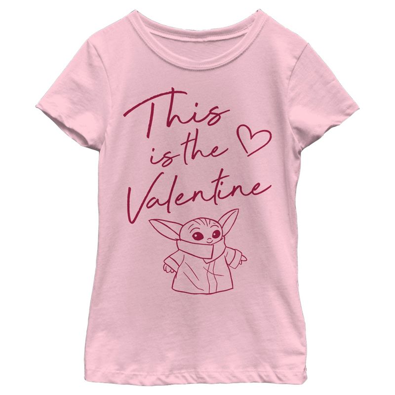 Girl's Star Wars The Mandalorian Valentine's Day The Child Valentine Way T-Shirt, 1 of 5