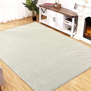 Area Rugs for Bedroom 3x5 Entryway Rug Non-Shedding Non-Slip Floor Carpet Vintage Soft Waves Rugs - 1 of 4