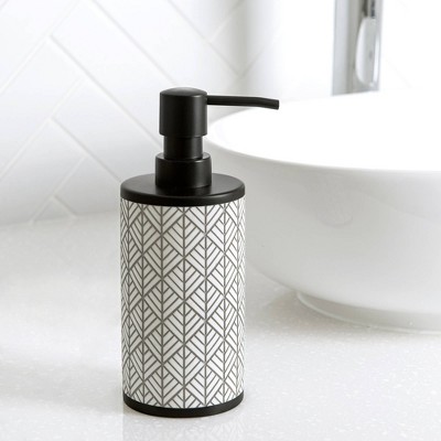 Shelby Charcoal and White Resin Geometric Lotion Pump