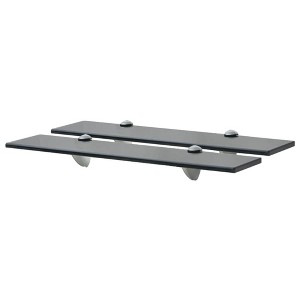 vidaXL Floating Shelves 2 pcs Glass 19.7 in.x7.9 in. 0.3 in. - 1 of 4