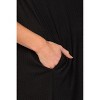 PinkBlush Black Ribbed Curved Hem Maternity Midi Dress - 4 of 4