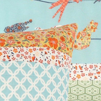 Colorful Floral and Bird Print Cotton Polyester Standard Sham