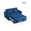 Modern Velvet Loveseat Futon Sofa Couch Pullout Bed, Small Love Seat Lounge Sofa w/Reclining Backrest - 3 of 4