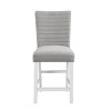 Acme Furniture 19" Elizaveta Accent Chair: Gray Velvet, White High Gloss, Faux Diamond Inlay - 3 of 4