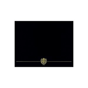 Great Papers Classic Crest Certificate Holders 9.34" x 12" Black/Gold 50/Pack (903117PK10) - 1 of 4