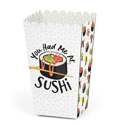 Big Dot of Happiness Let's Roll - Sushi - Japanese Party Favor Popcorn Treat Boxes - Set of 12