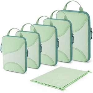 Compression Packing Cubes, 6 Set/4 Set/2 Set Travel Packing Cubes Carry Suitcases, Compression Suitcase Organizers Bag - 1 of 4