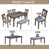 NicBex 6-Piece Dining Table Set for 4-6 Person,Modern 58.5 Inch Rectangle Kitchen Table with 4 Upholstered Dining Chairs,Long Bench,Wood Legs - image 4 of 4