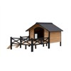 SEVOBAL Outdoor Large Wooden Cabin House Style Wooden Dog Kennel with Porch,Multicolored, (67"*32.7"*32.3") - 4 of 4