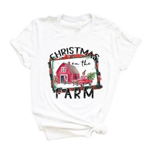Simply Sage Market Women's Christmas On The Farm Barn Short Sleeve Graphic Tee - 1 of 2