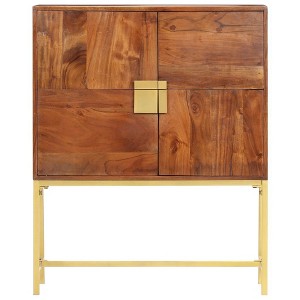 vidaXL Cabinet Freestanding Accent Storage Cabinet for Living Room Bedroom - 31.5" x 11.8" x 39.4" Solid Acacia Wood - 1 of 4
