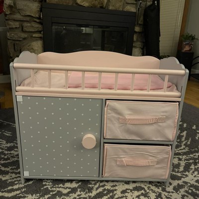 Olivia's Little World Polka Dots Princess Baby Doll Crib with Cabinet