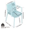 Set of 4 All-Weather Outdoor Armchairs with Comfortable Backrest, All-PP Patio Accent Chairs for Indoor & Outdoor Use – The Pop Home - 3 of 4