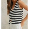 Women's Stripe Vest Top - MIOU MUSE - 2 of 3
