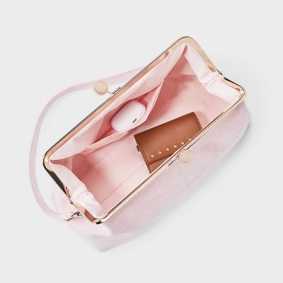 A New Day Suede Kiss Lock Clutch Bag - A New Day™ Light Pink — фото 4
