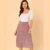 INSPIRE CHIC Women's Print Floral Peasant Elastic Waist A-Line Midi Skirts - 2 of 4