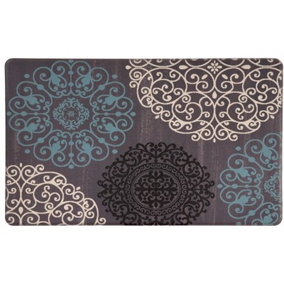 World Rug Gallery Contemporary Modern Floral Anti Fatigue Standing Mat