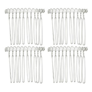 Unique Bargains No Slip Hair Side Combs Accessories Metal For All Hair Types 4 Pcs - 1 of 4