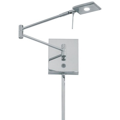 Chrome Dimmable Swing Arm Wall Lamp with Aluminum Shade