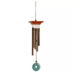 Woodstock Chimes Signature Collection, Woodstock Turquoise Chime, Mini 13'' Bronze Wind Chime WTBRMINI