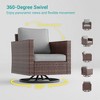 Sonkuki 2-Piece Patio Chair Set Brown Rattan Swivel Rocking Chair Set, Outdoor Furniture PE Wicker Set - 4 of 4