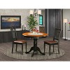 3-Piece Black Finish Solid Wood Top - Dining Room Set - Seats 4 - 2 of 4