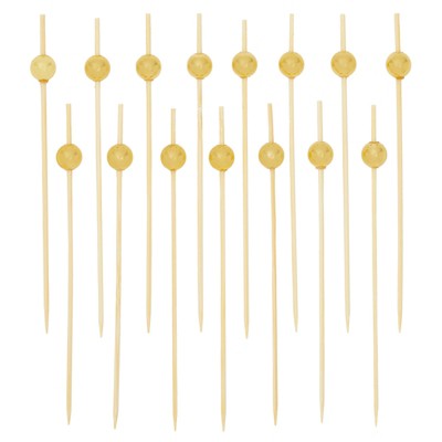Okuna Outpost 300 Pack Gold Pearl Cocktail Picks, Bamboo Toothpicks (4.7 in)