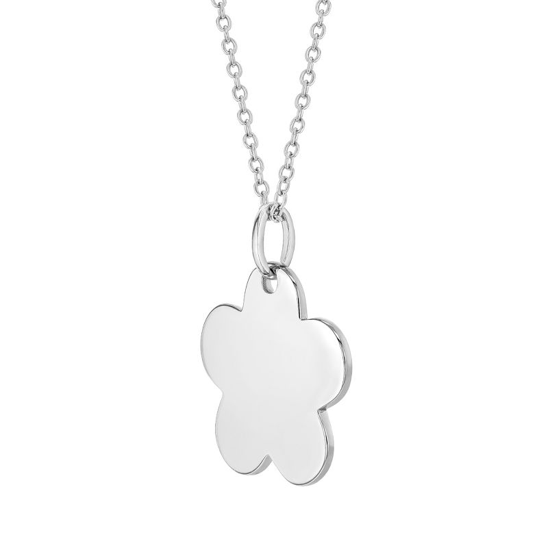Girls' Classic Flower Silhouette Sterling Silver Necklace - In Season Jewelry, 2 of 5