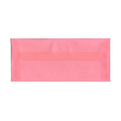 JAM Paper #10 Business Translucent Vellum Envelopes 4.125 x 9.5 Blush Pink PACV368