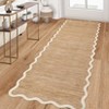 Washable Rug Modern Scalloped Rug Non Slip, Neutral Indoor Carpet - 3 of 4