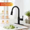 WOWOW 16.2 in. Single Handle Pull Down Sprayer Kitchen Faucet with 360° Spout Swivel - 2 of 4