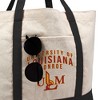 University Of Louisiana Monroe Primary Logo Canvas Tote Bag With External Pocket, Reusable Shoulder Bag for Shopping, School, Beach - 2 of 4