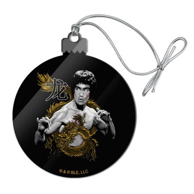 Bruce Lee Golden Dragon Acrylic Christmas Tree Holiday Ornament