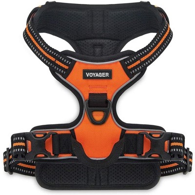 Voyager Dual-Attachment No-Pull Dog Harness for Active and Outdoor Dogs, Orange, M