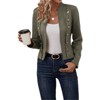 Women Faux Suede Cropped Jacket Double Breasted Jacket Long Sleeve Vintage Coat Casual Outerwear - 2 of 4
