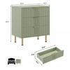 3-Drawer Fluted Wooden Dresser – Modern Nightstand & Storage Chest for Bedroom, Living Room, Kids Room - 3 of 4